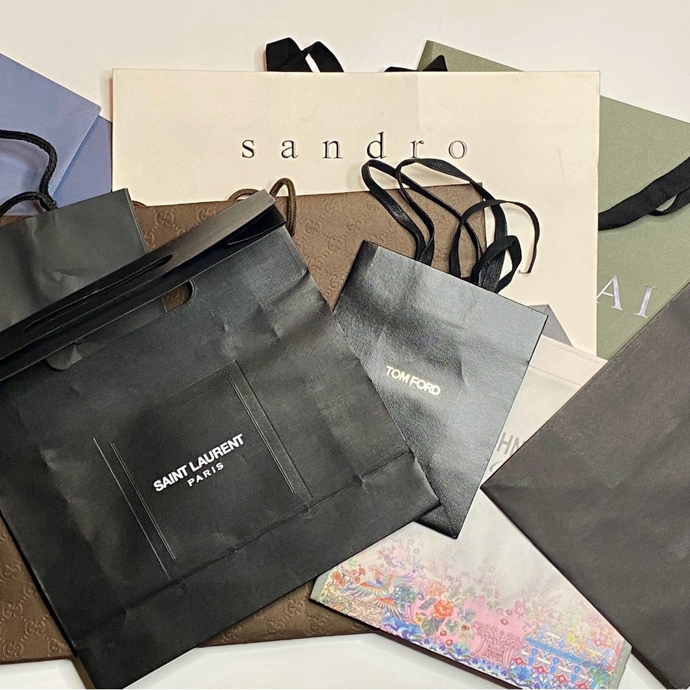 Bundle of Authentic Designer Paper Shopping Bags